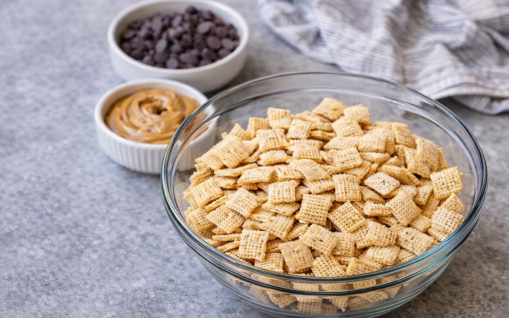 Rice cereal and ingredients setup