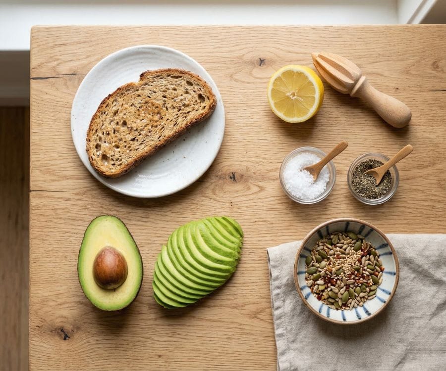 Healthy Avocado Toast Recipe (Easy Breakfast in 5 Minutes) 2 avocado toast ingredients 1.jpg 1
