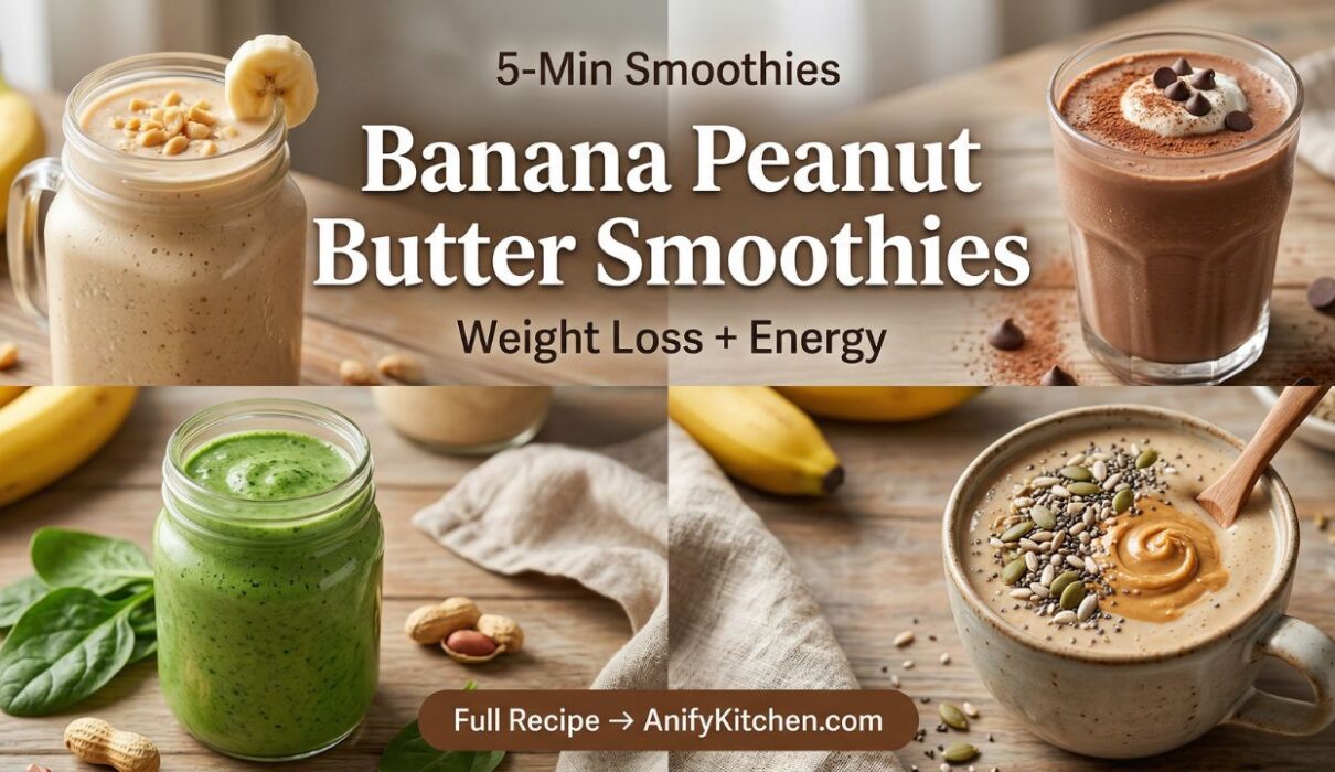 banana peanut butter smoothies for weight loss and energy vegan healthy smoothie recipes