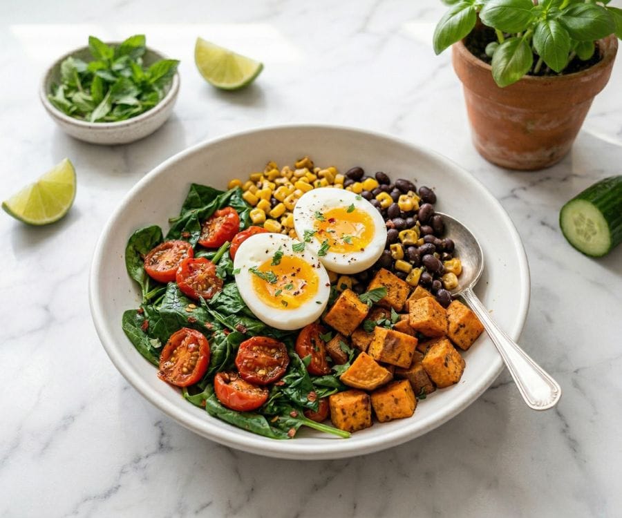 5 High-Protein Breakfast Recipes for Weight Loss (Easy & Healthy at Home) 3 egg veggie protein breakfast.jpg