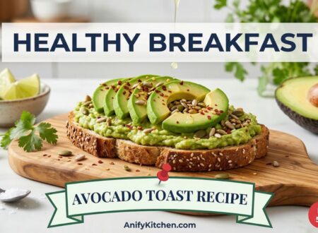 Healthy avocado toast recipe with whole grain bread and fresh avocado for breakfast