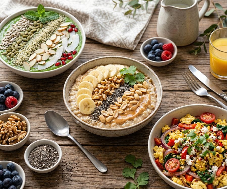 15 Healthy Breakfast Ideas for Busy Mornings (Quick, Easy & Ready in 10 Minutes) 3 high protein breakfast ideas.jpg