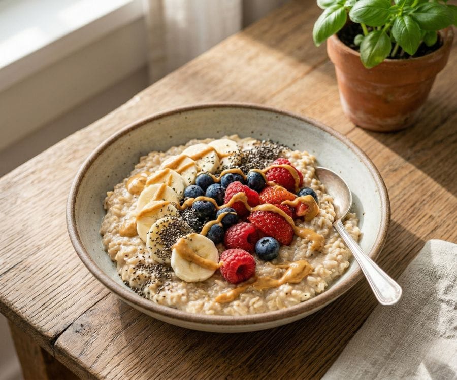 5 High-Protein Breakfast Recipes for Weight Loss (Easy & Healthy at Home) 2 high protein oats bowl 1.jpg 1