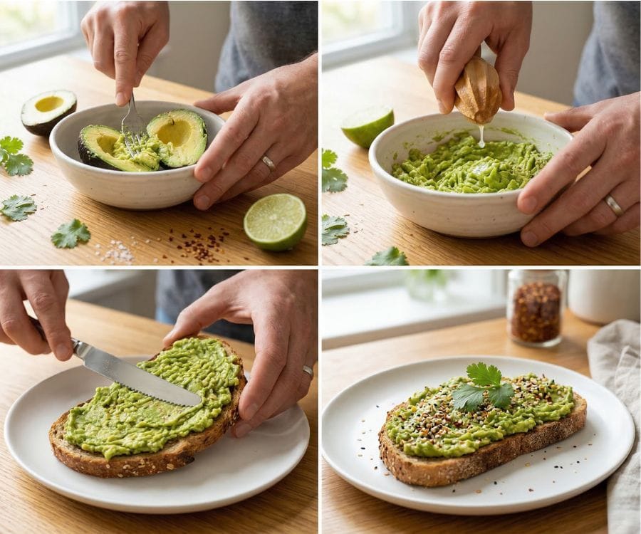 Healthy Avocado Toast Recipe (Easy Breakfast in 5 Minutes) 3 how to make avocado toast.jpg