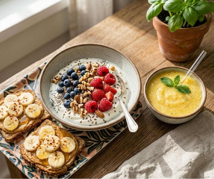 5 High-Protein Breakfast Recipes for Weight Loss (Easy & Healthy at Home) 4 protein yogurt toast breakfast.jpg