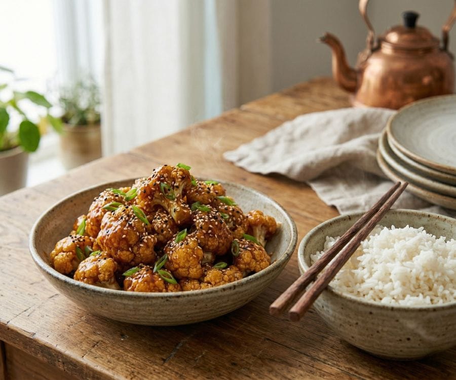 Crispy Sweet and Sour Cauliflower (Easy Vegan & Gluten-Free Recipe) 5 sweet and sour cauliflower serving.jpg