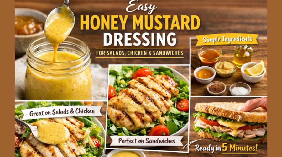 Easy Honey Mustard Dressing Recipe for Salads, Chicken & Sandwiches