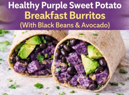 Healthy Purple Sweet Potato Breakfast Burritos (With Black Beans & Avocado)