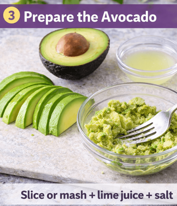 Healthy Purple Sweet Potato Breakfast Burritos (With Black Beans & Avocado) 4 Prepare the Avocado