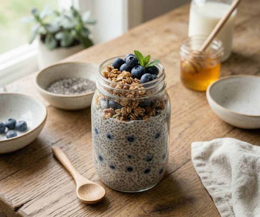 Blueberry Chia Seed Pudding (Low-Calorie, Healthy & Easy Recipe) 4 blueberry chia pudding serving.jpg