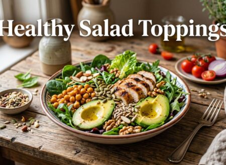 easy healthy salad toppings ideas crunchy high protein salad bowl
