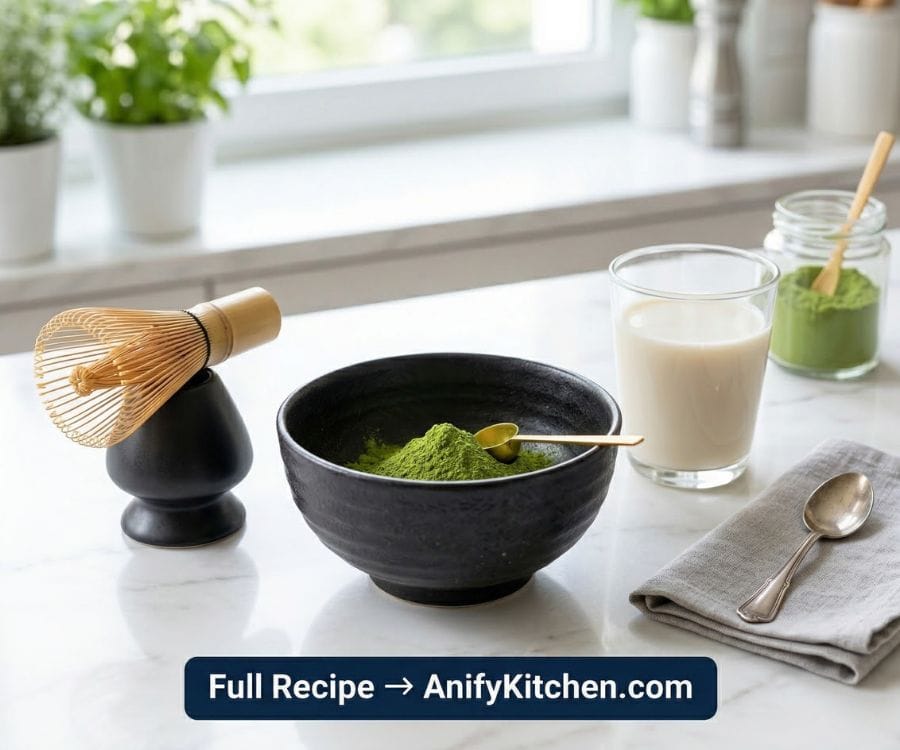 How to Make the Perfect Matcha Latte at Home (Quick & Easy Recipe) 2 matcha latte ingredients setup.jpg 2