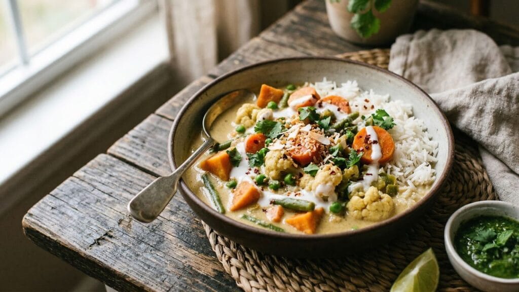 15 Easy Gluten Free Vegan Recipes for Healthy Everyday Meals 4 creamy coconut vegetable curry vegan gluten free comfort meal