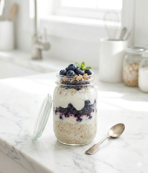Blueberry Greek Yogurt Overnight Oats