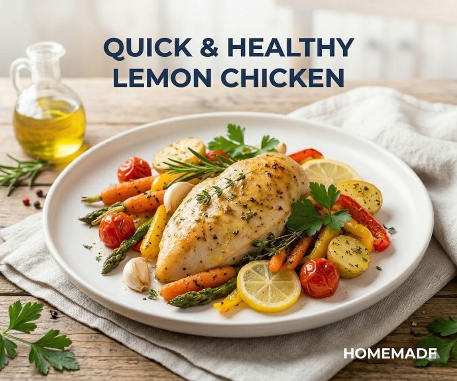 Healthy Lemon Garlic Chicken Dinner