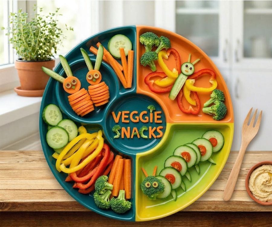 Healthy Veggie Snack Plate for Kids