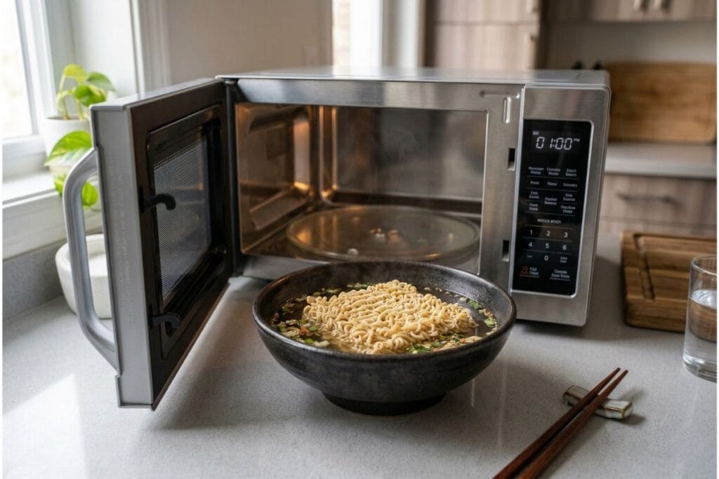 how to cook ramen noodles in the microwave step by step