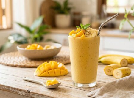 easy mango banana smoothie recipe healthy breakfast drink