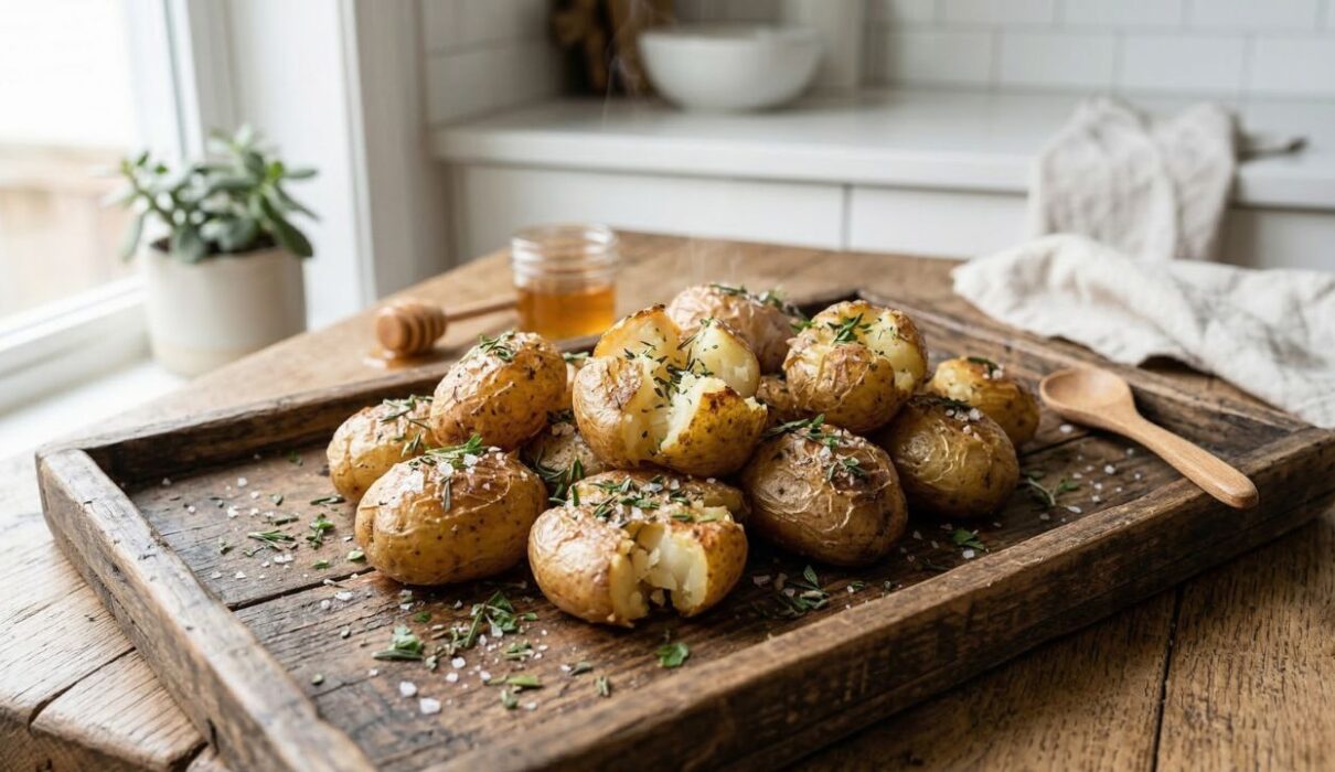 How to Make Easy Oven Baked Potatoes with Crispy Skin & Fluffy Inside 1 Easy oven baked potatoes with crispy skin and fluffy inside