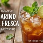 tamarind agua fresca refreshing summer drink in glass with ice lime and mint healthy homemade beverage