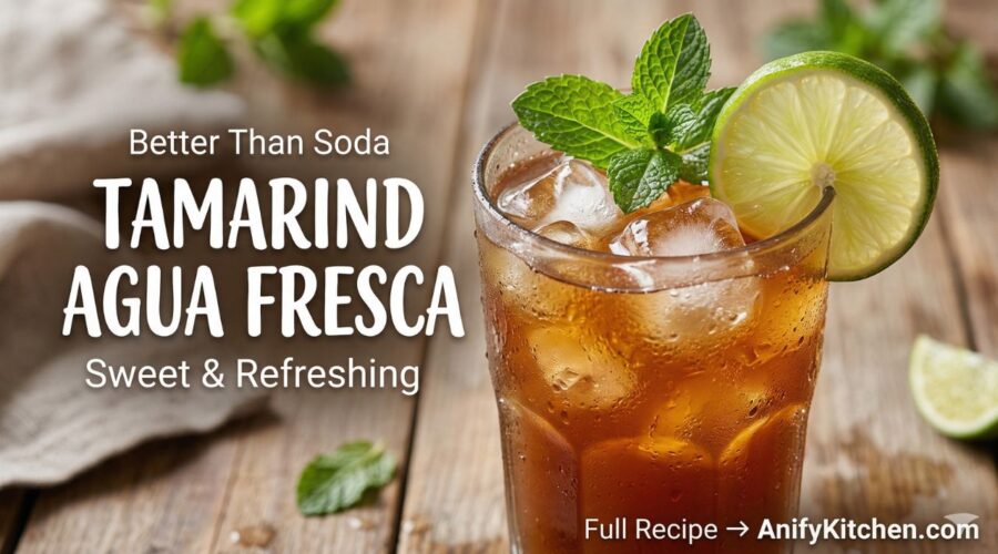 Easy Tamarind Agua Fresca Recipe (Sweet, Tangy & Refreshing Summer Drink) 4 tamarind agua fresca refreshing summer drink in glass with ice lime and mint healthy homemade beverage