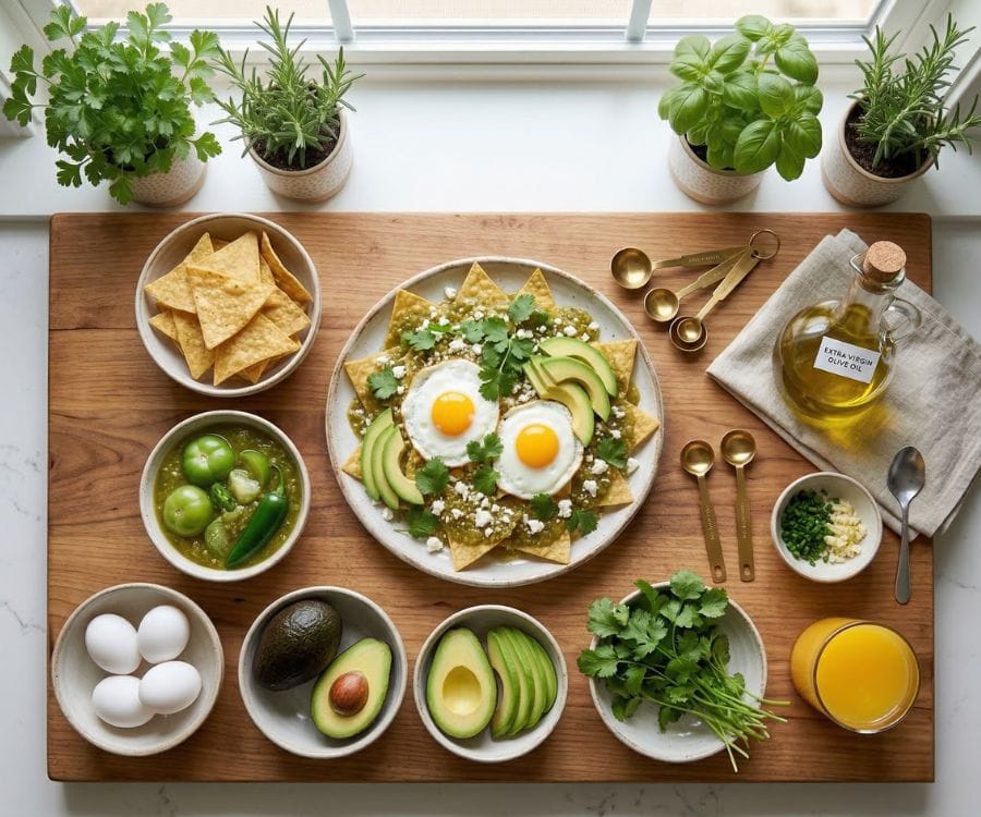 Healthy Chilaquiles Recipe (Easy Verde Version for Breakfast or Dinner) 2 healthy chilaquiles ingredients.jpg