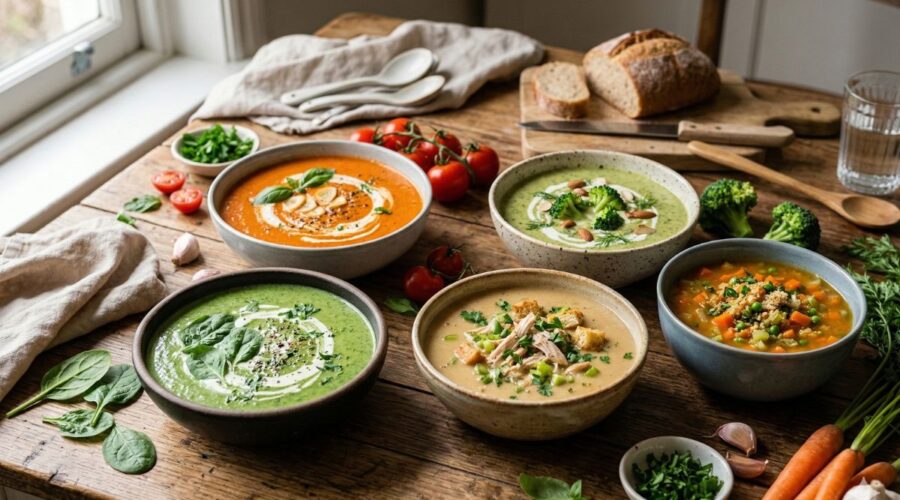 5 Healthy Creamy Soup Recipes (Spinach, Tomato, Broccoli & More) 4 healthy creamy spinach soup recipe