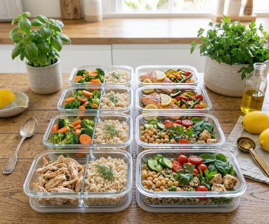 15 Healthy Meal Prep Ideas (High Protein & Easy) 2 healthy meal prep ideas containers.jpg