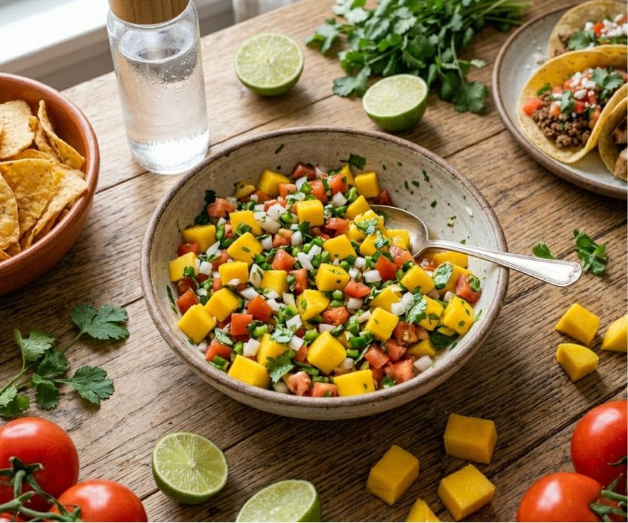 Easy Pico de Gallo Recipe (Fresh, Authentic & Ready in 5 Minutes) 5 mango pico de gallo variation.jpg