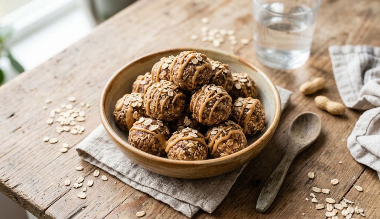 no bake peanut butter oatmeal energy balls healthy protein snack recipe