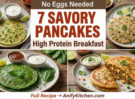 7 Savory Pancakes (Healthy High Protein Breakfast – No Eggs, Easy & Quick) 15 7 savory pancakes high protein breakfast recipes no eggs healthy vegetarian pancakes collage