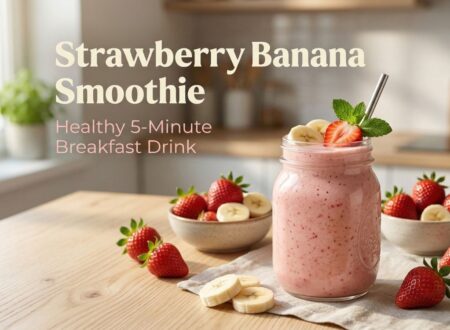 Strawberry banana smoothie recipe healthy 5 minute breakfast drink