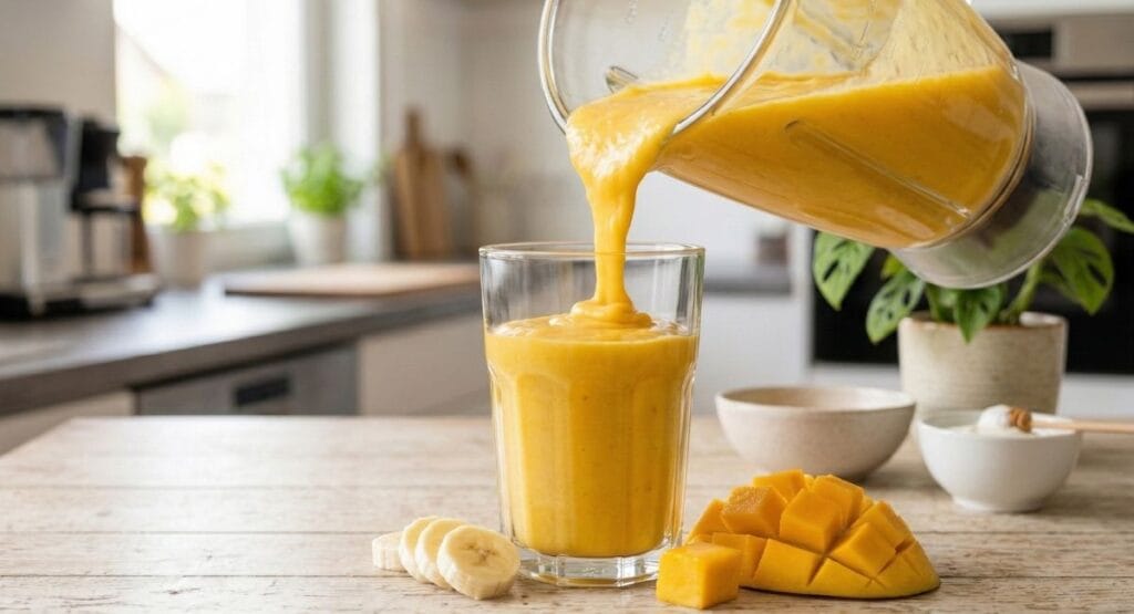 thick creamy mango banana smoothie texture