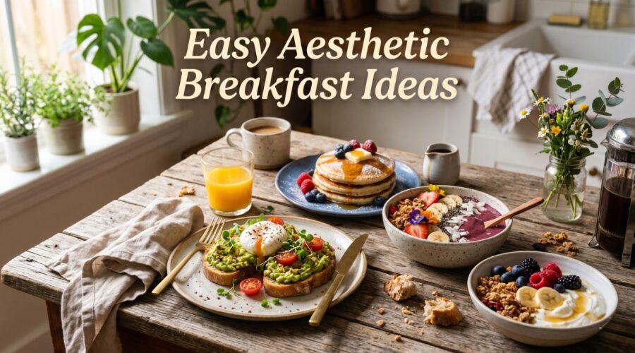 aesthetic breakfast ideas healthy easy morning meals with toast yogurt fruit and pancakes