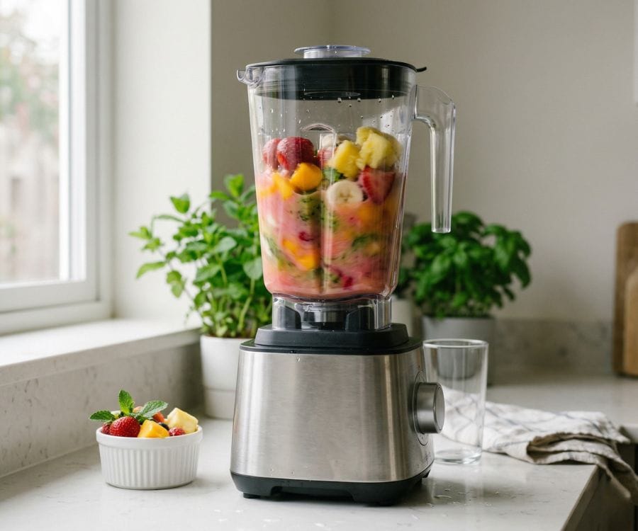 Mexican Fruit Drinks (Agua Fresca Guide + 5 Easy Recipes) 4 agua fresca blending process.jpg