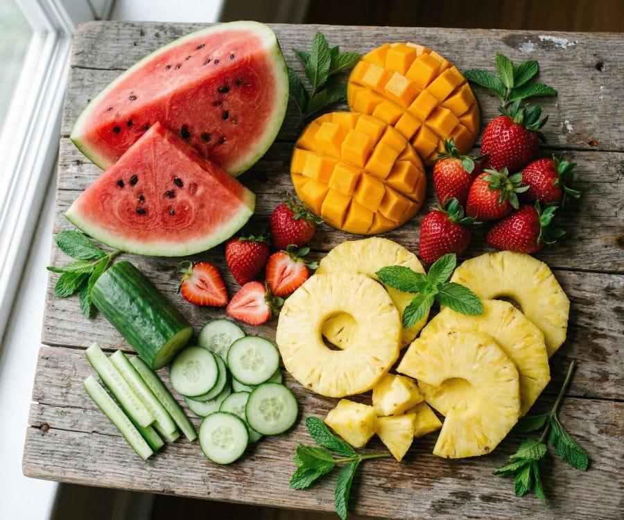 Mexican Fruit Drinks (Agua Fresca Guide + 5 Easy Recipes) 3 agua fresca fruits ingredients.jpg