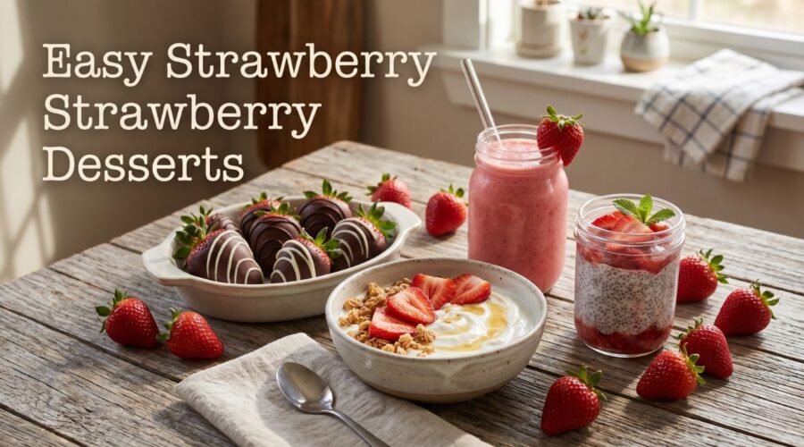 easy strawberry dessert recipes healthy quick ideas with fresh strawberries and simple ingredients