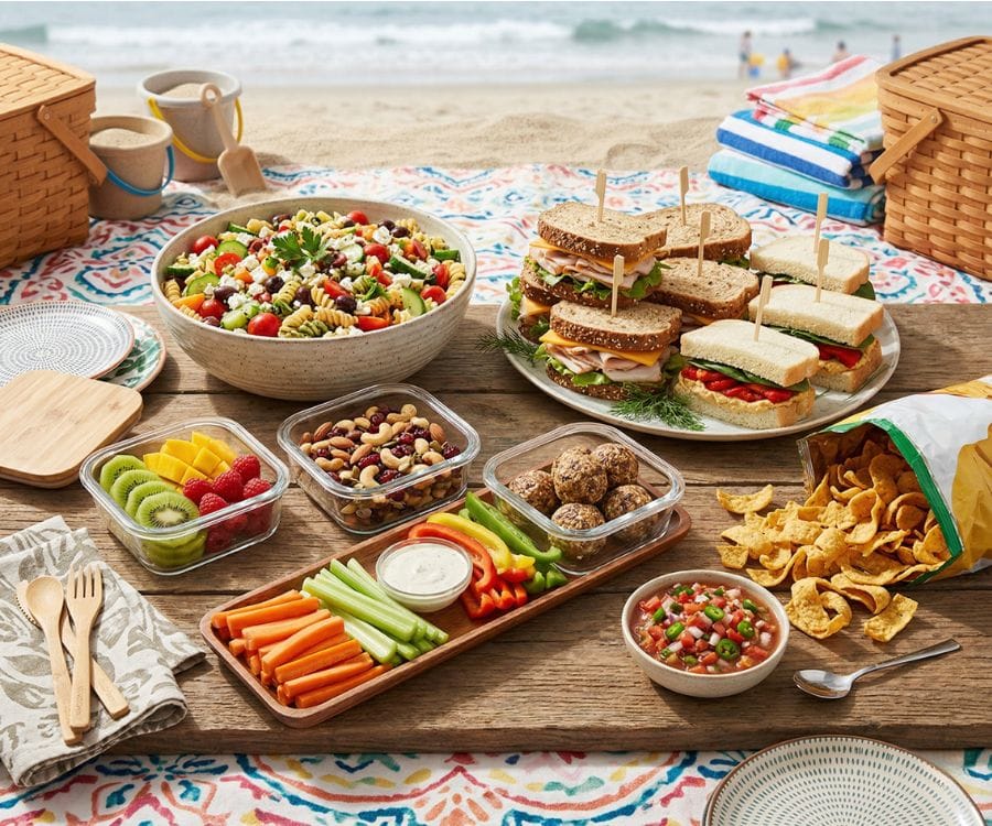 21 Best Beach Snacks for a Perfect Day (Easy, Portable & No-Mess Ideas) 4 family beach food ideas.jpg