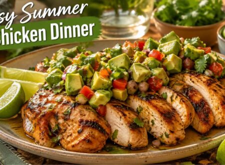 Fiesta lime chicken with avocado salsa easy healthy summer dinner recipe