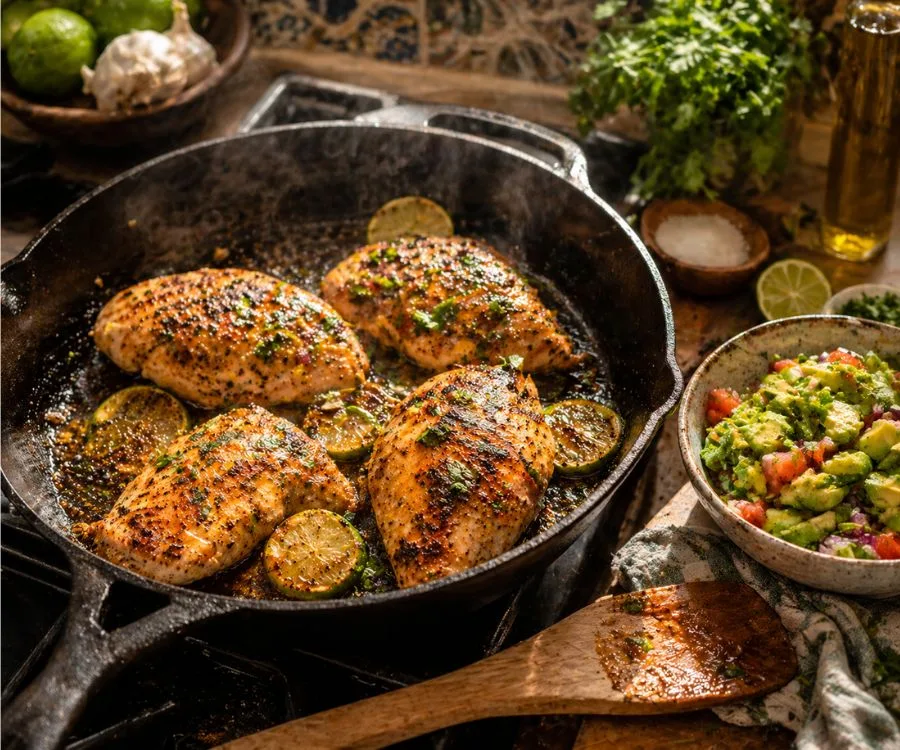 fiesta lime chicken cast iron skillet.jpg