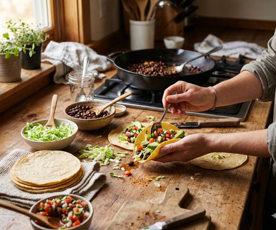healthy bean tacos quick summer dinner.jpg