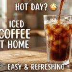 iced coffee at home easy refreshing summer drink with ice and milk swirl