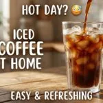 iced coffee at home easy refreshing summer drink with ice and milk swirl