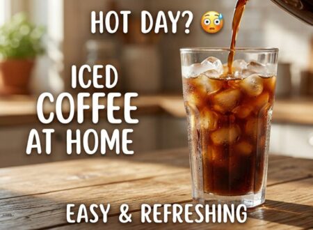 iced coffee at home easy refreshing summer drink with ice and milk swirl