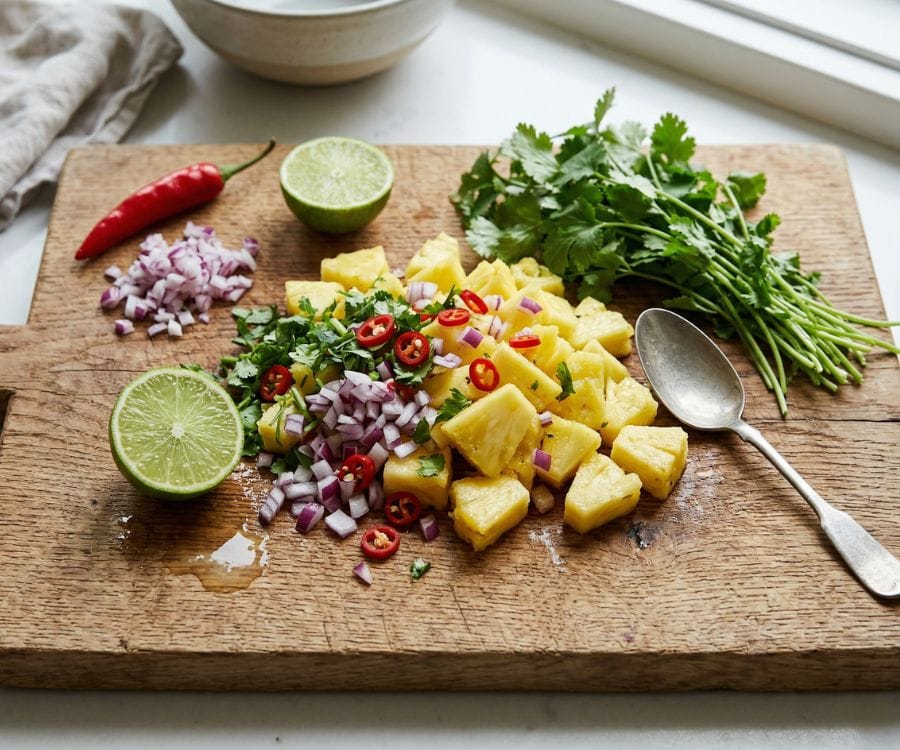 Best Pineapple Salsa Recipe (Chef Style Guide) 3 pineapple salsa ingredients fresh.jpg