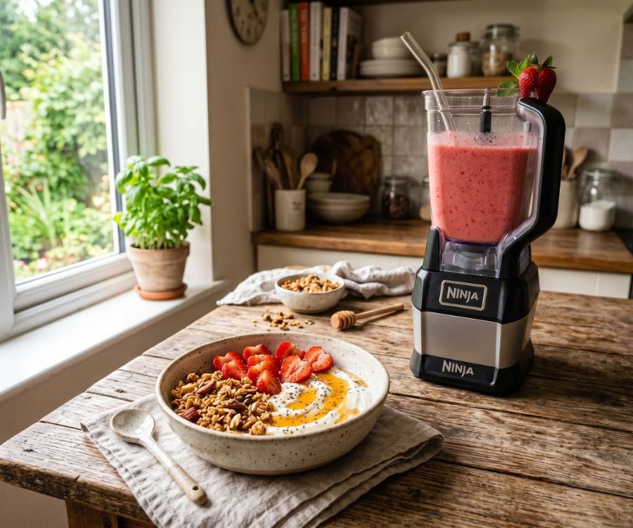 strawberry yogurt bowl blender healthy dessert.jpg