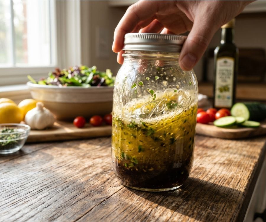 vinaigrette mason jar