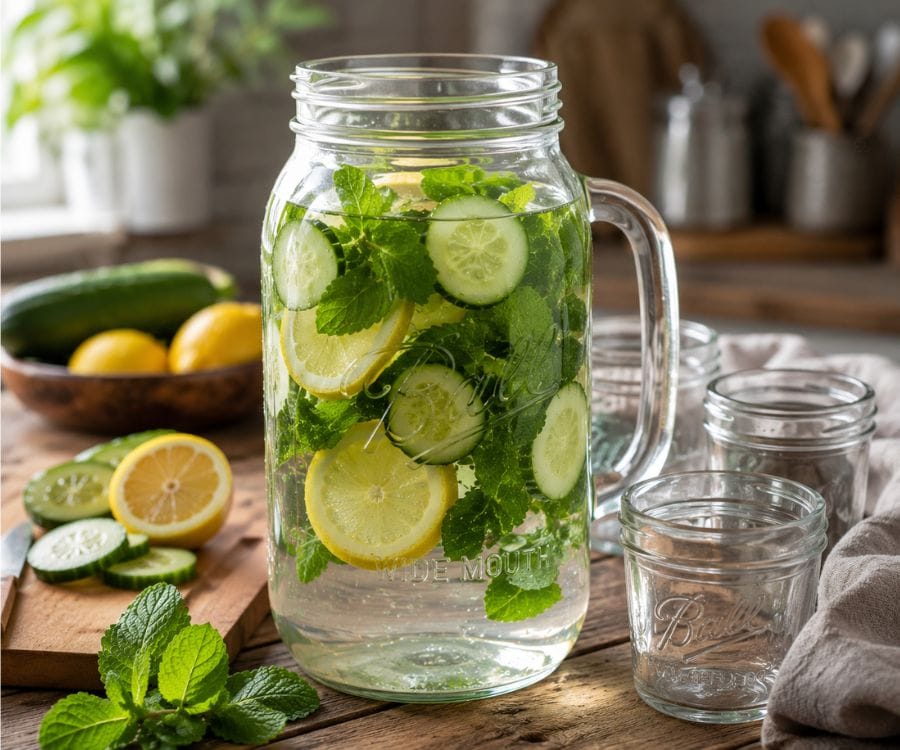 cucumber mint detox water mason jar.jpg
