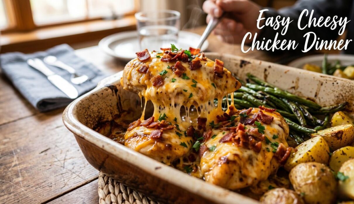 easy baked alice springs chicken recipe with honey mustard bacon and cheddar cheese