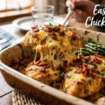 easy baked alice springs chicken recipe with honey mustard bacon and cheddar cheese